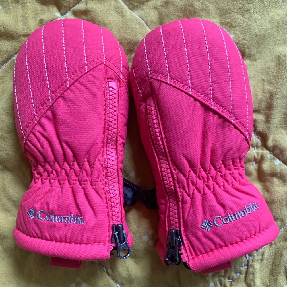 Columbia Pink Infant Mittens Never Worn